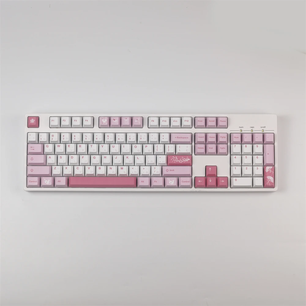 Teclado Mecânico Keycaps Gmk Sakura Cat 140 Chaves Cereja Pbt Dye-sublimação Keycap com 1.25u 1.75u 2u Shift 7u Space Bar - Imagem 2