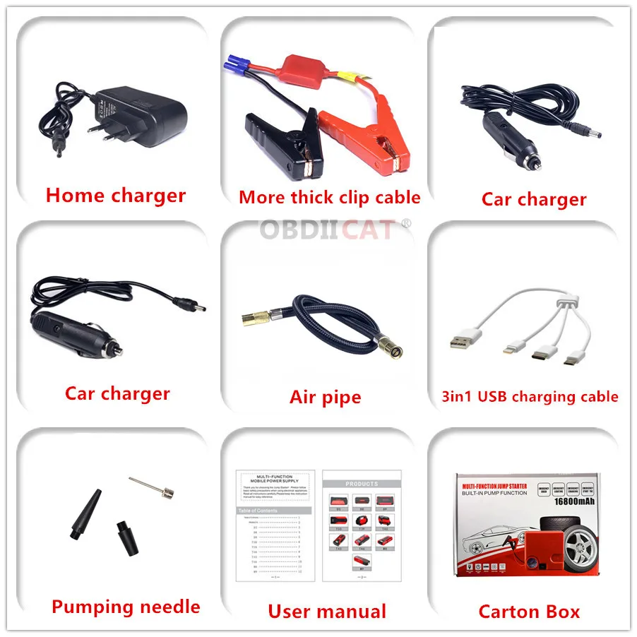TM16C Новейший автомобильный джампер внешний аккумулятор двигателя 12 В стартер