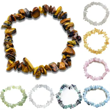 

Natural Irregular Stone Bracelet Handmade Beaded Gem Stone Simple Delica Bracelets For Women Boho Adjustable Rope Lady Jewelry