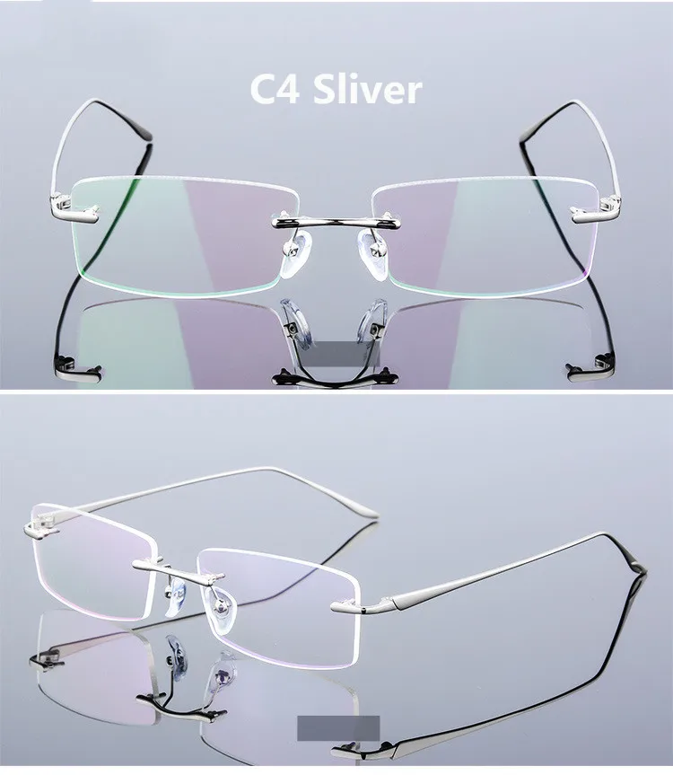 Высококачественные роскошные деловые ультралегкие очки без оправы из металлического сплава для близорукости, оправы для чтения Armacao de oculos
