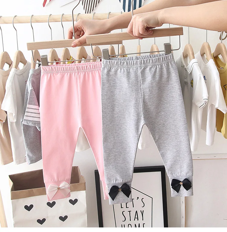 Girl'S Pants Summer Wear CHILDREN'S Ninth Pants Fashion Medium-small Crawler Little Girl Casual Leggings Fashion
