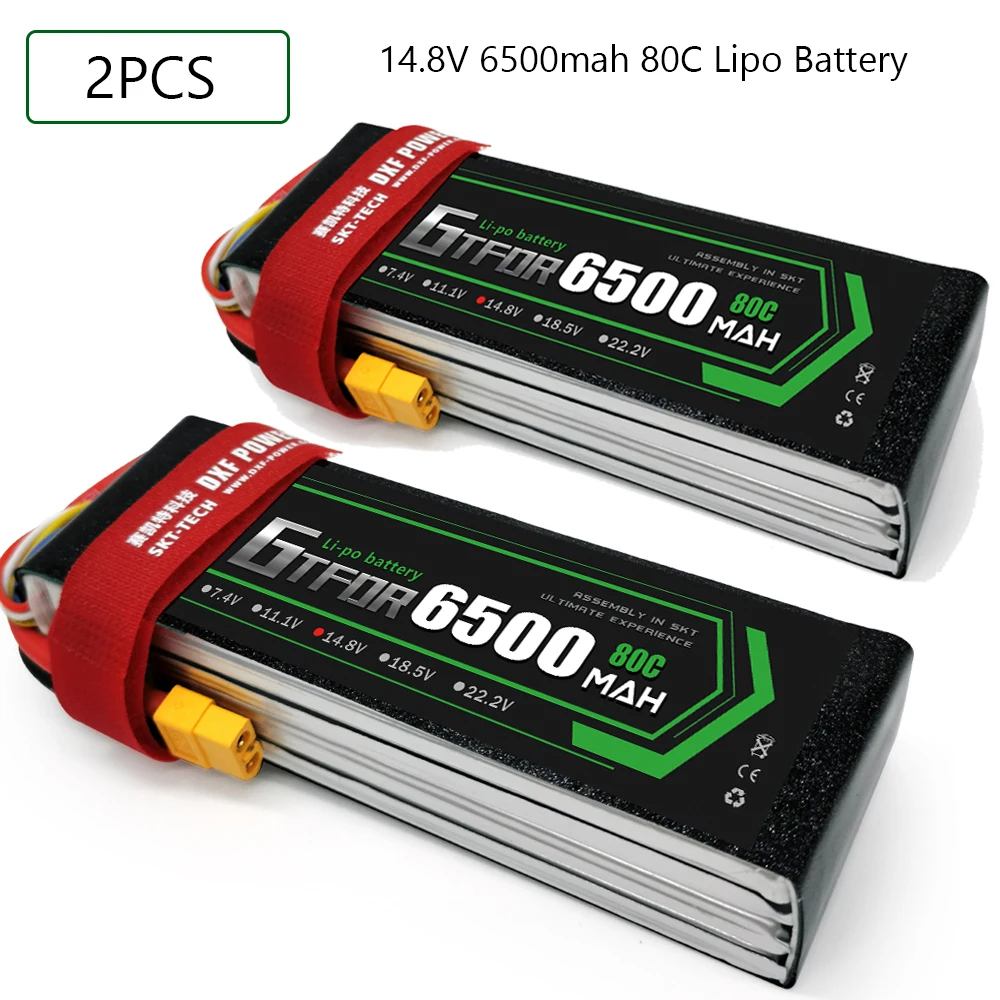 

GTFDR 4S 14.8V 6500mah 80C-160C Lipo Battery 4S XT60 T Deans XT90 EC5 For FPV Drone Airplane Car Racing Truck Boat RC Parts