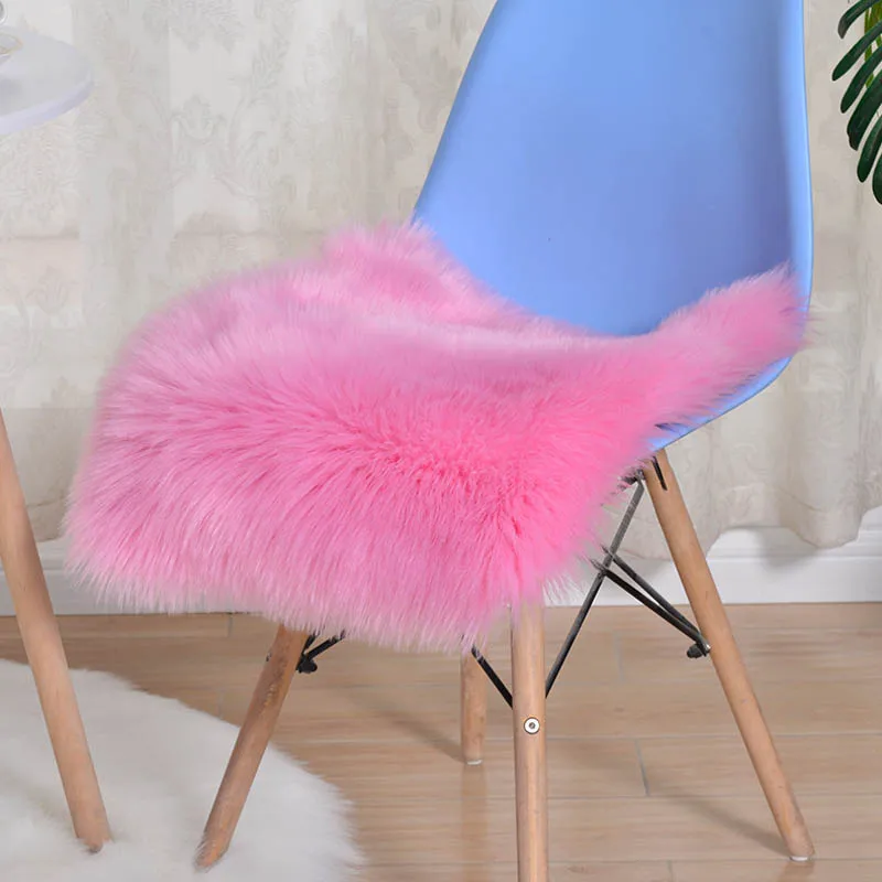 Карамельный цвет меха Подушка для дивана кресло сидение офисного стула красный искусственная шерсть стул, стол матрас - Цвет: 14