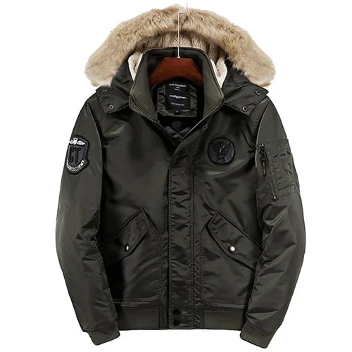 Армейский зеленый Parka Men Winter Jackets Padded Cotton Coat Thick Warm Parkas Mens Casual Outerwear Coat Parkas Windbreaker Jacket Fashion - Цвет: Армейский зеленый