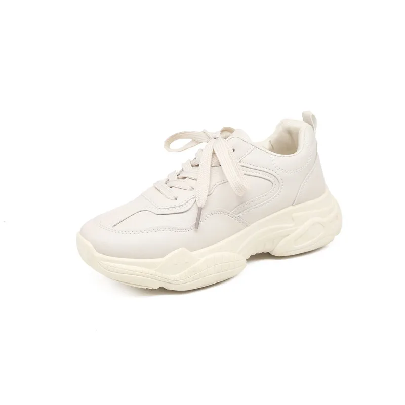 

Nwe Brand Designer Women High Heels Sneakers Lace Up Thick Sole Casual Shoes White Sneakers Platform Shoes high top sneakers