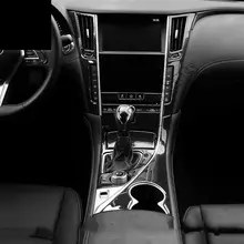 Настоящее карбоновое волокно внутренняя отделка медиа рамка 2 шт./компл. подходит для Infiniti Q50