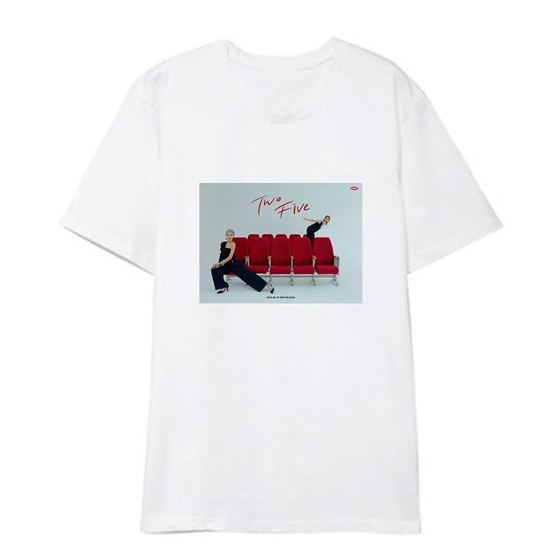White 02 Kpop BOL4 две пять альбомов рубашки Уличная Повседневная Свободная футболка с коротким рукавом топы футболки DX1195 - Цвет: White 02