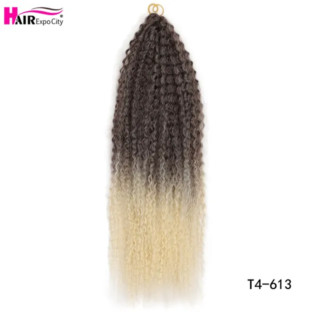 20-28 Inch Afro Kinky Curly Crochet Braids Hair Ombre Braiding Hair Extensions Marly Hair For Women Brown 613 Hair Expo City t4-613
