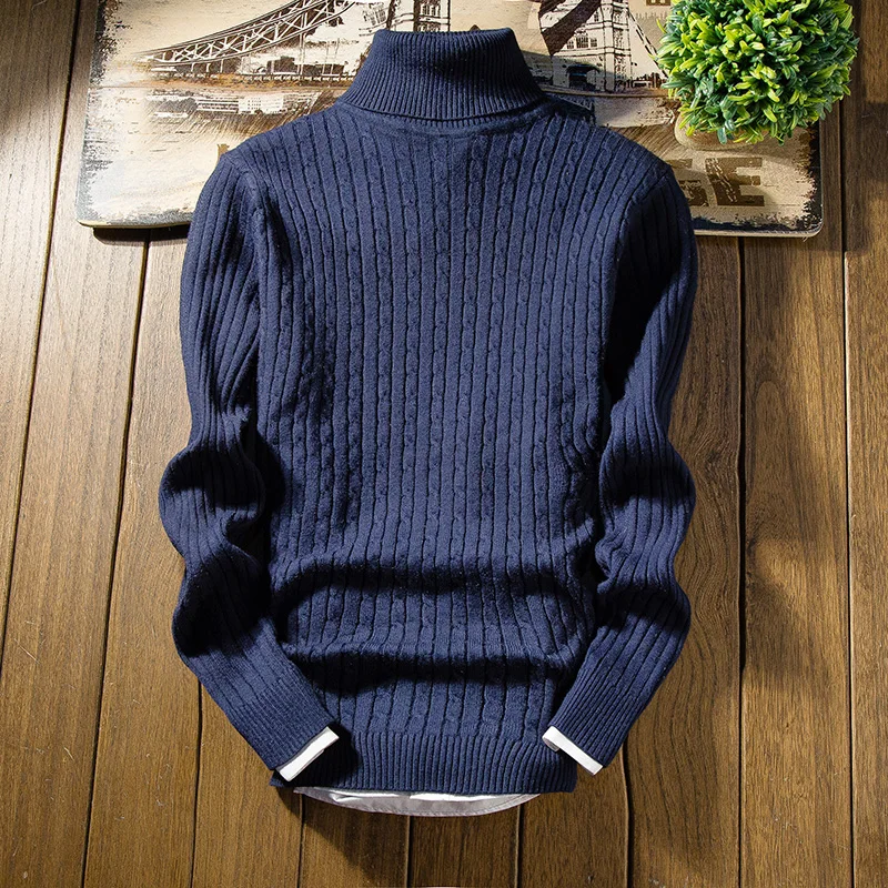 

New Style Fashion Hot Men Winter Knitted Sweater Roll Turtle Neck Pullover Jumper Warm Sweatshirt Tops