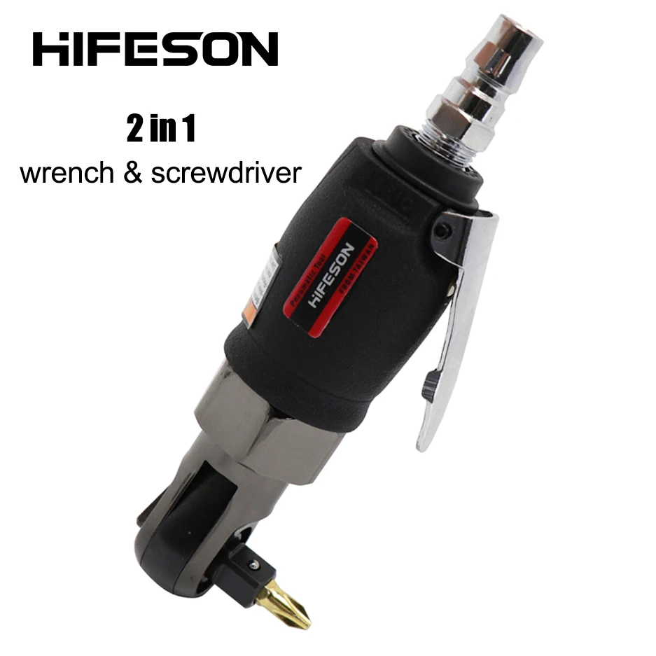 HIFESON 2 в 1 пневматический мини трещотка 3/8 "гаечный ключ 1/4" отвертка