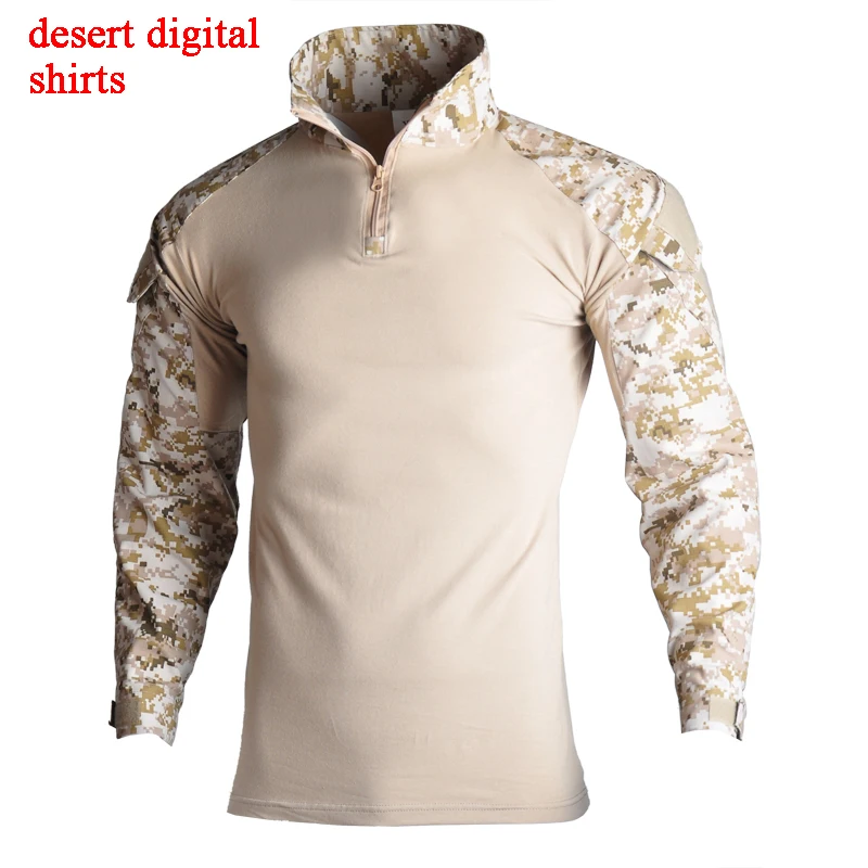 shirt desert digital Уличная военная одежда тактическая Униформа камуфляж стрельба страйкбол футболка страйкбол Пейнтбол боевой камуфляж армейские боевые костюмы - Цвет: shirt desert digital