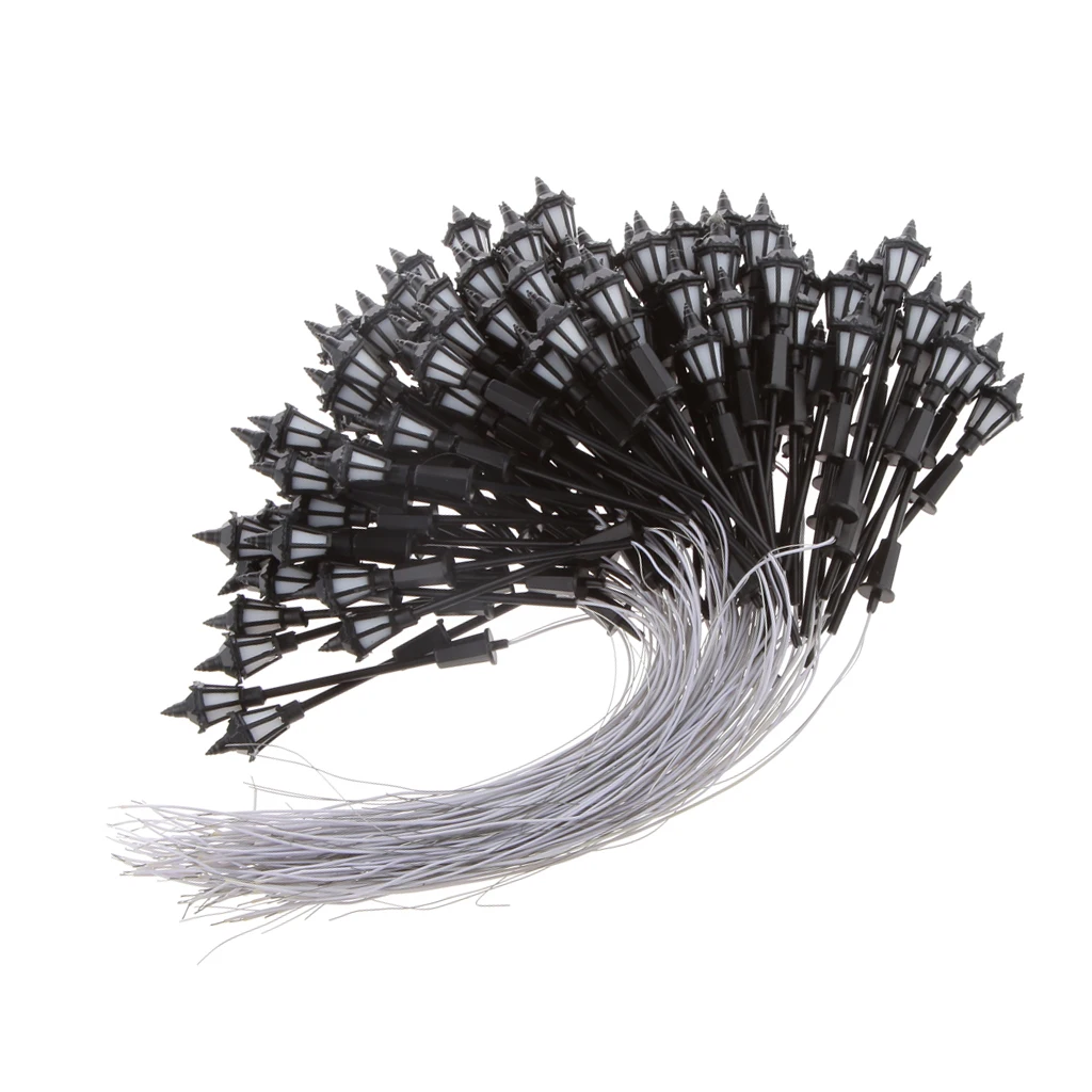 100pcs Pre-wired Model Lighting Lamp Street Lights for Highway Railway Buildings Scenery HO OO Scale Diorama or Layouts 100pcs Pre-wired Model Lighting Lamp Street Lights for Highway Railway Buildings Scenery HO OO Scale Diorama or Layouts