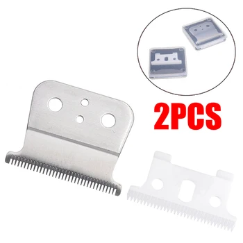 

2pcs/set New Hair White Clipper Ceramic Blade Cutter + Silver Metal Bottom Cutter For Andis Shear Pet Products Dog Hair Trimmers