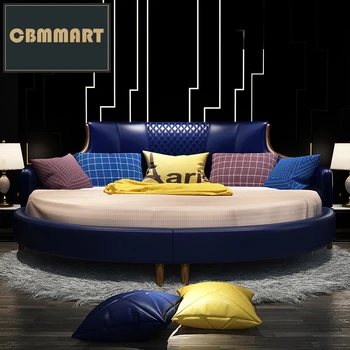 

2019 newest design king size round bed luxury furniture