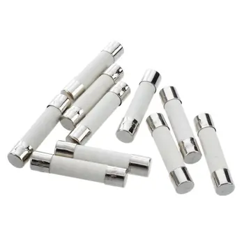 

Promotion--10 pcs AC 250 V 15 A 6 x 30 mm, high speed kick cylindrical fuse tube ceramic · white + silver