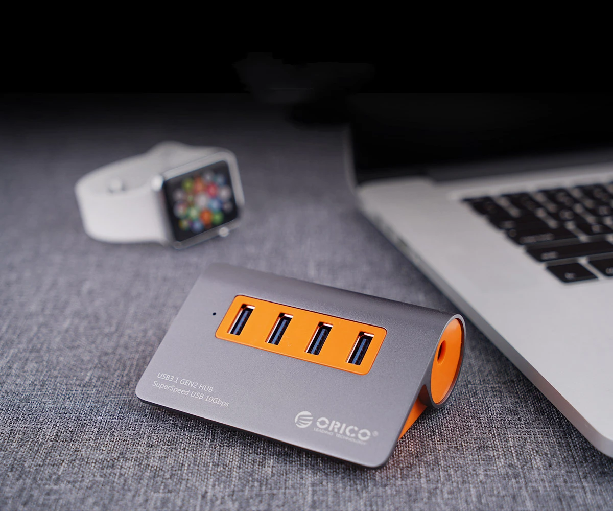 4 порта 3,1 концентратор Алюминиевый сплав металл USB3.1 зарядное устройство-разветвитель адаптер быстрая скорость передачи данных с светодиодный световой индикатор, M3H4-G2