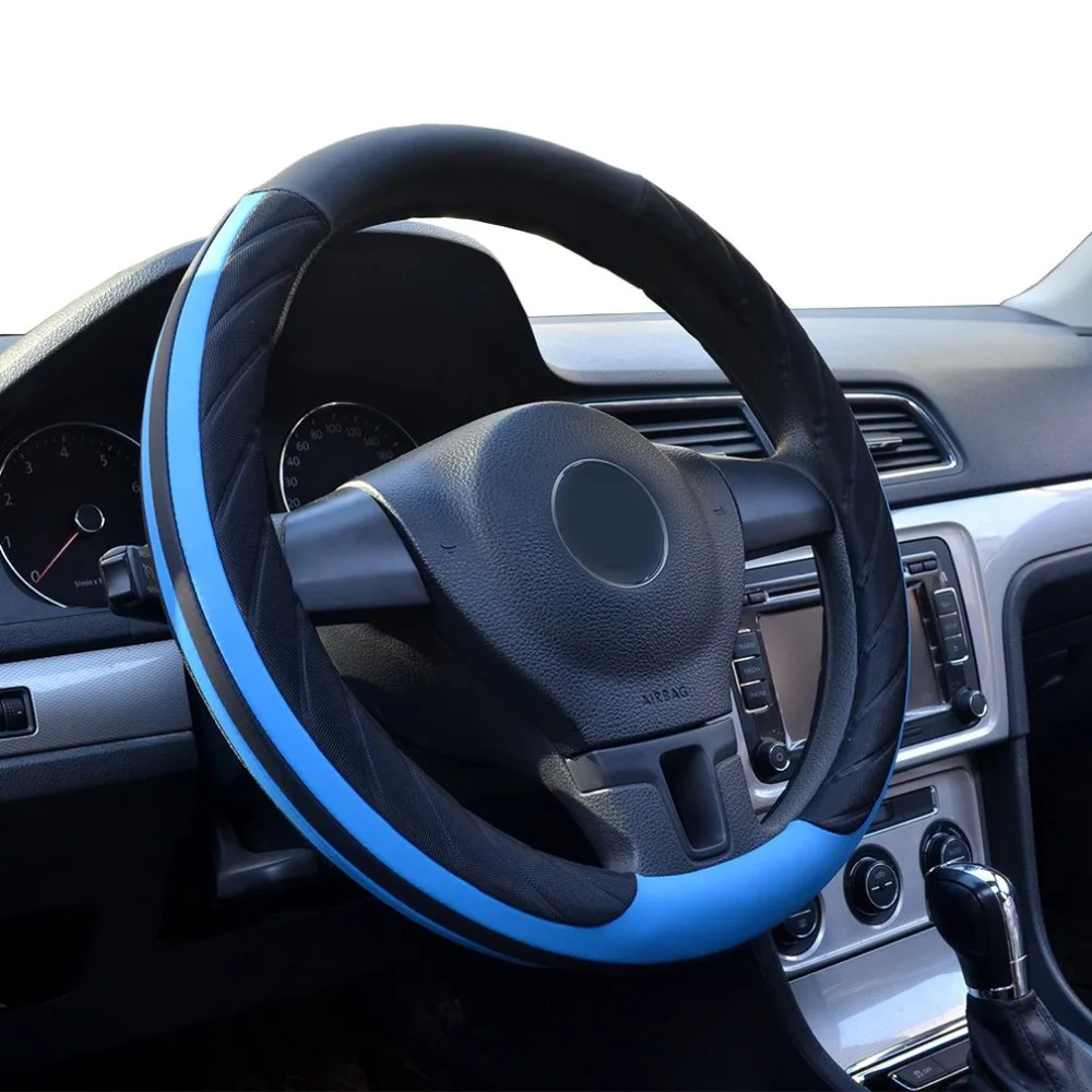 38 см Универсальный Авто Кожаный руль покрытие для интерьера автомобильные чехлы нескользящий держатель протектор ML28