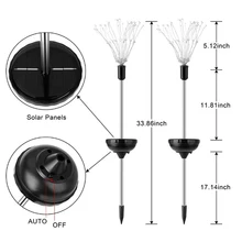 2 шт. светодиодный светильник солнечной энергии фейерверк прочный для наружного газона Свадебный сад XOA88