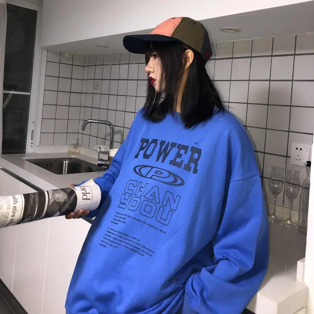

Autumn 2019 Former Hostel Lovers Alphabet Sanitary hoodies Hollow-out Design Pullovers Loose BF Students sweatshirt