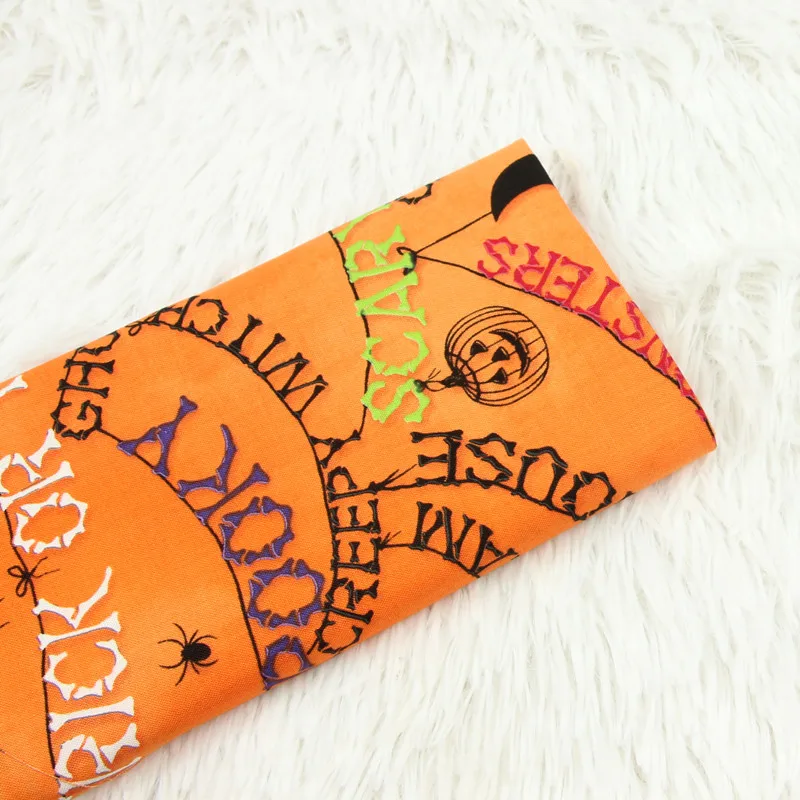 

half meter plain cotton fabric with halloween cartoon print handmade DIY garment dress sewing tissue 100% cotton B526