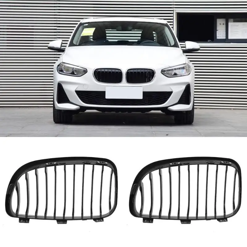 

1 Pair Matte Black Front Bumper Kidney Grilles ABS Practical Durability and Simplicity for BMW 1 Series E87 E81 E82 E88