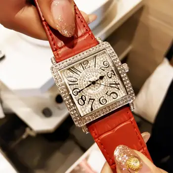 

Women Watch Square Luxury Diamond Leather Quartz Wristwatches Woman Elegant Ladies Watch Wrist Casual Women Watches Female Clock