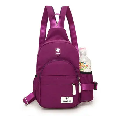 Crossbody Bags for Women Casual Nylon Chest Pack Korean Style Multifunctional Back Pack Travel Shoulder Bags Women's Handbags Purple