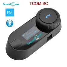 FreedConn-intercomunicador para casco de motocicleta, TCOM-SC, Bluetooth, pantalla LCD, Radio FM, T-COM, SC