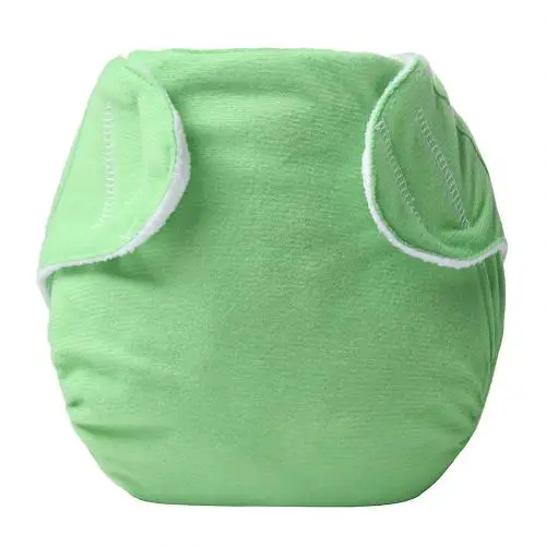 Детские регулируемые хлопковые Многоразовые моющиеся герметичные подгузники, тканевые подгузники, один размер, детские подгузники, распродажа, цена за 3-15 кг - Цвет: Зеленый