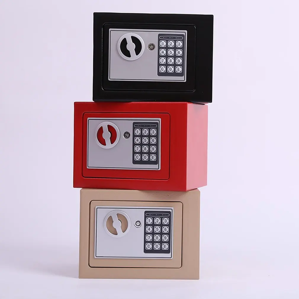 

Household 17E Small Safe Mini Wall Safe Deposit Box Bedside Table Password With Lock Insurance Box Gift