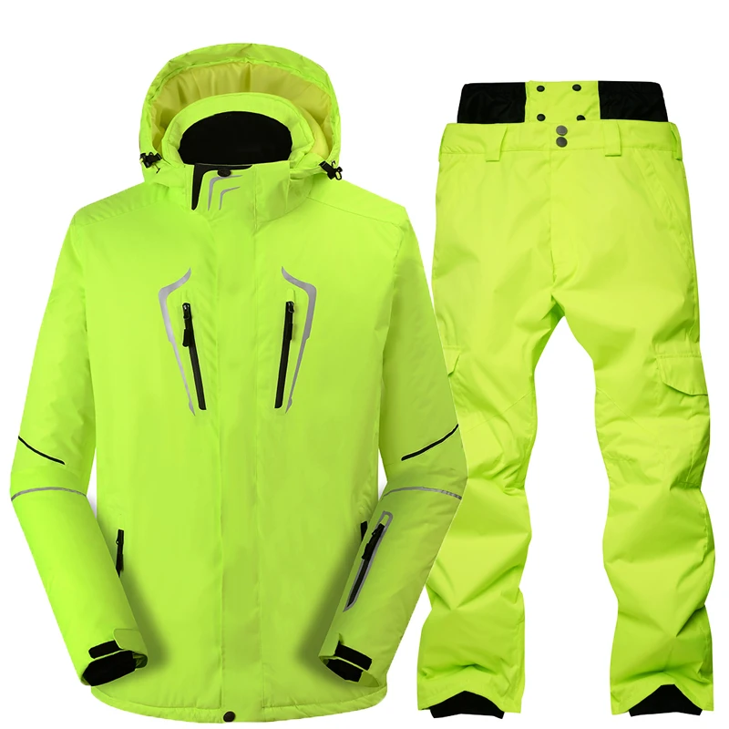 Лыжный костюм, мужские комплекты, супер теплый, уплотненный, водонепроницаемый, ветрозащитный, зимние костюмы для снега, мужские комплекты, зимние, для катания на лыжах и сноуборде, куртка для мужчин