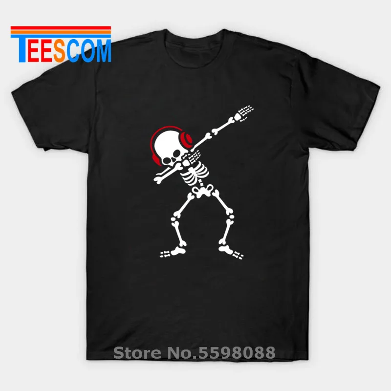 Skelton Dab Dabben наушники Music heavy death metal рок-н-ролл hardstyle черные Забавные футболки с