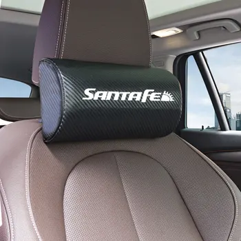 

Car neck pillows both side pu leather single headrest case for Hyundai Santa fe Car Styling