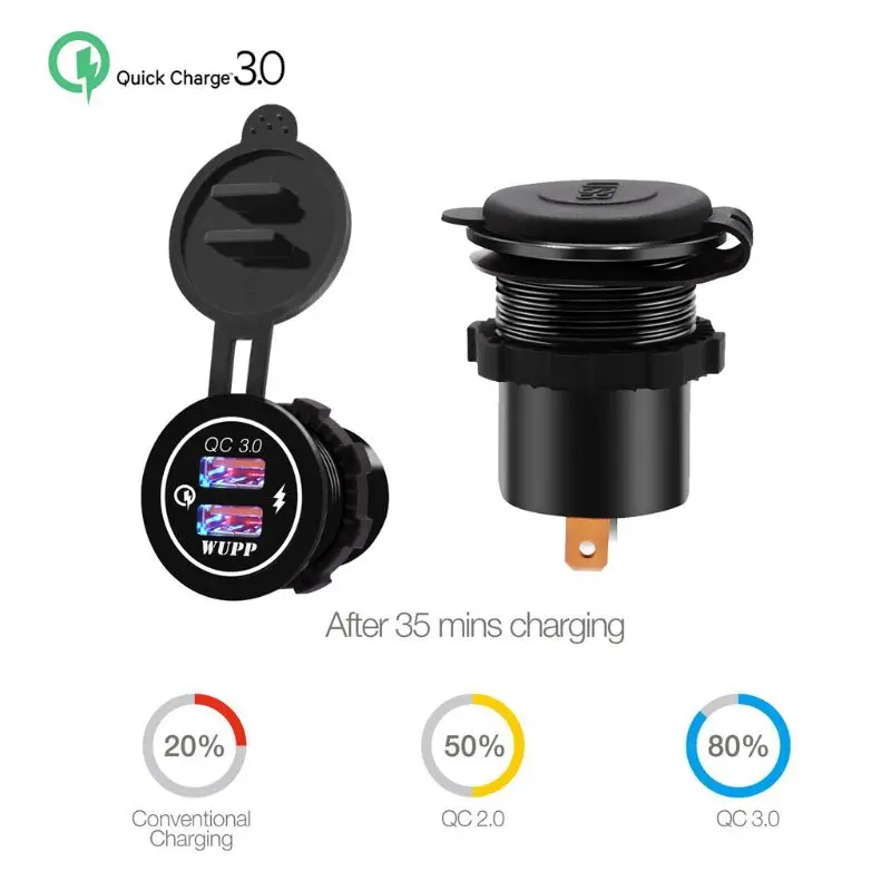 Алюминиевая водонепроницаемая розетка QC 3 0 USB для быстрой зарядки электрическая