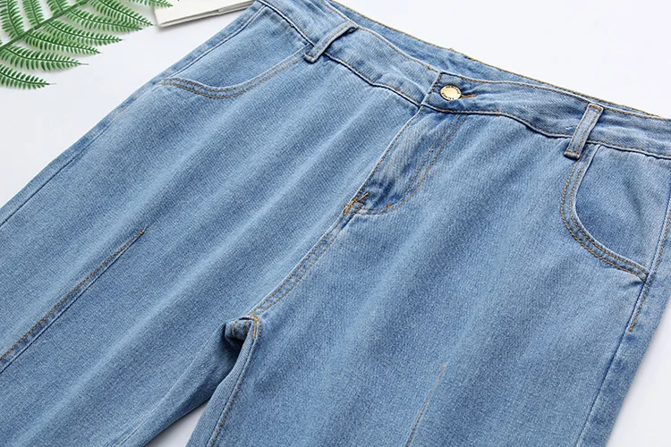 Blvyisla 4XL свободные синие джинсы шикарные Ретро стиль длинные брюки женские большие размеры джинсы бойфренды