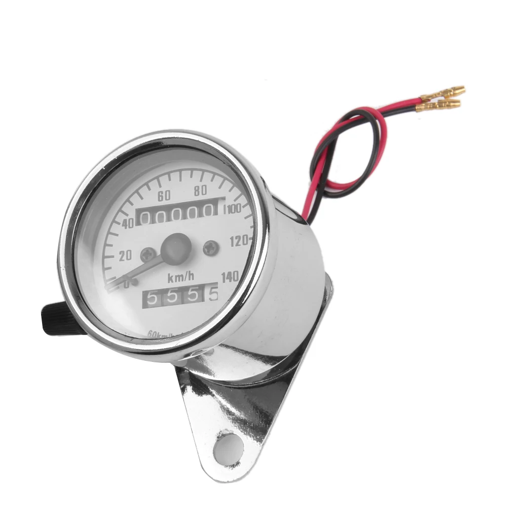 Universal 12V Motorcycle Dual Odometer Speedometer KMH Guage Digital Silver
