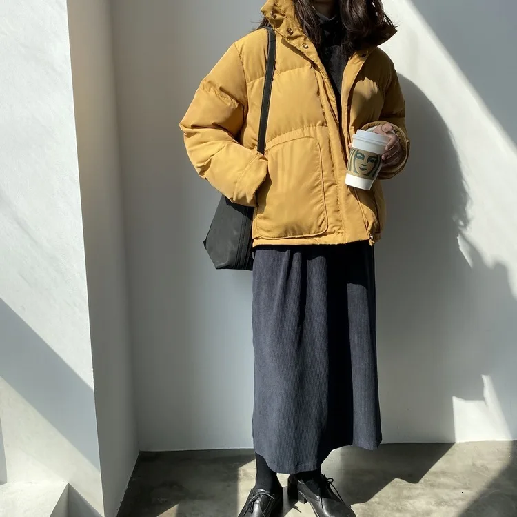 Mooirue Autumn Winter Parka Korean Coat Woman Thickening Long Cotton-padded Loose Solid Color Overcoat