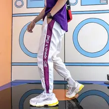 Крутые свободные модные уличные штаны с китайскими буквами, стильные панталоны, Мужские штаны для танцев в стиле хип-хоп, штаны для бега, штаны-шаровары