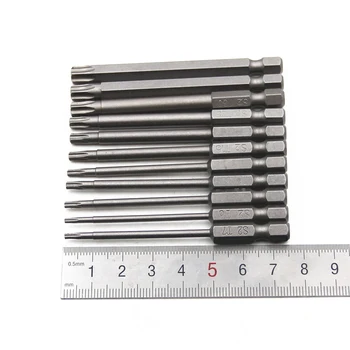 

50mm 11Pcs Set Security Tamper Proof Magnetic Screwdriver Drill Bit Screw Driver Bits Hex Torx Flat Head 1/4" Hand Tools