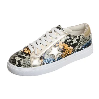 

Zapatos de mujer Loafers Shoes Fashion Serpent Flats Casual Shoes Woman Moccasins Flats Round Toe Boat Shoes Gold Sliver US 10.5
