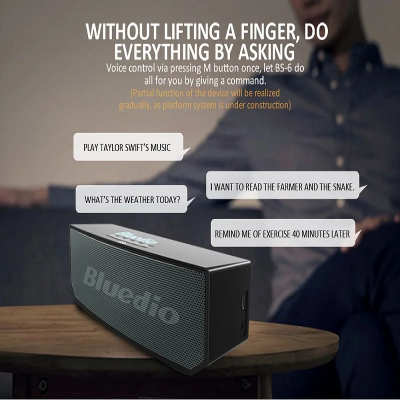 Bluedio BS-6 Лидер продаж беспроводной высококачественный bluetooth-динамик с поддержкой голосового управления мини-динамик с микрофоном