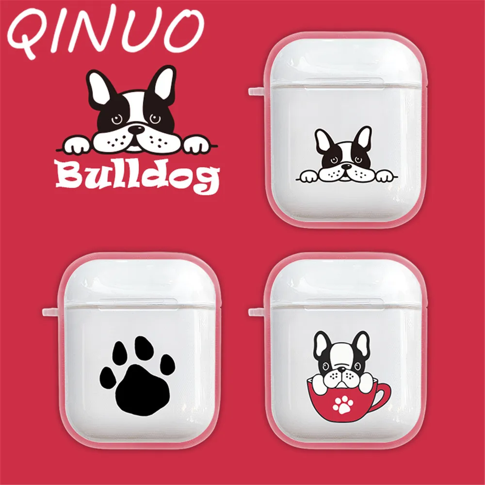 

Cute Dog Soft TPU Case For AirPods Wireless Bluetooth Headphones Earphone Cute Girls Transparent Case For Airpods 1 2 Funda