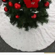 120 см белая Рождественская елка юбка серебряные блестки Снежинка Круглый ковер для рождественской елки коврик новогодний Рождественский Декор для дома