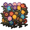 10Pcs Small Embroidered Iron On flower patch Badges Leaf Daisy Flowers Appliques For Bag Hat Clothes Craft Decoration 3.0cm ► Photo 1/6