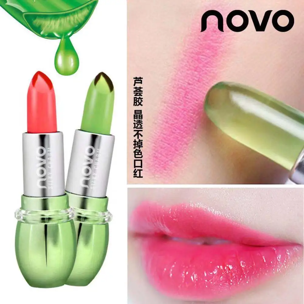 

Aloe Vera Lip Balm Natural Moisturizer Lipstick Temperature Changed Color Lipblam Natural Magic Pink Protector Lips Care 6colors