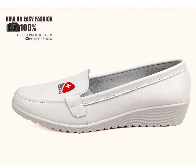 WeiDeng/нескользящая профессиональная обувь для медсестры; нескользящая обувь из натуральной кожи на плоской подошве с воздушной вставкой; женские лоферы на мягкой подошве