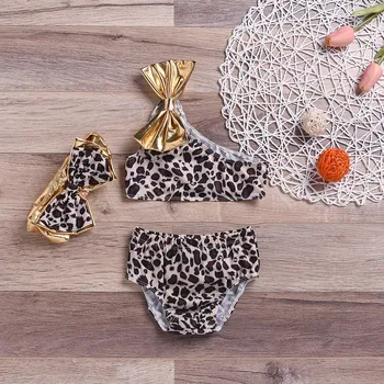 

Summer Baby Kids Girls Bow Leopard Printed Beach Bikini Swimwear Swimsuit Set Clothes Children Bathing Suit Toddler 2020 Hot C