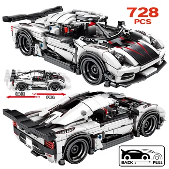 

728PCS City Pull Back Mechanical Sport Car Building Blocks Lepinblock Technic F1 Racing Car Bricks Toys For Children Boys