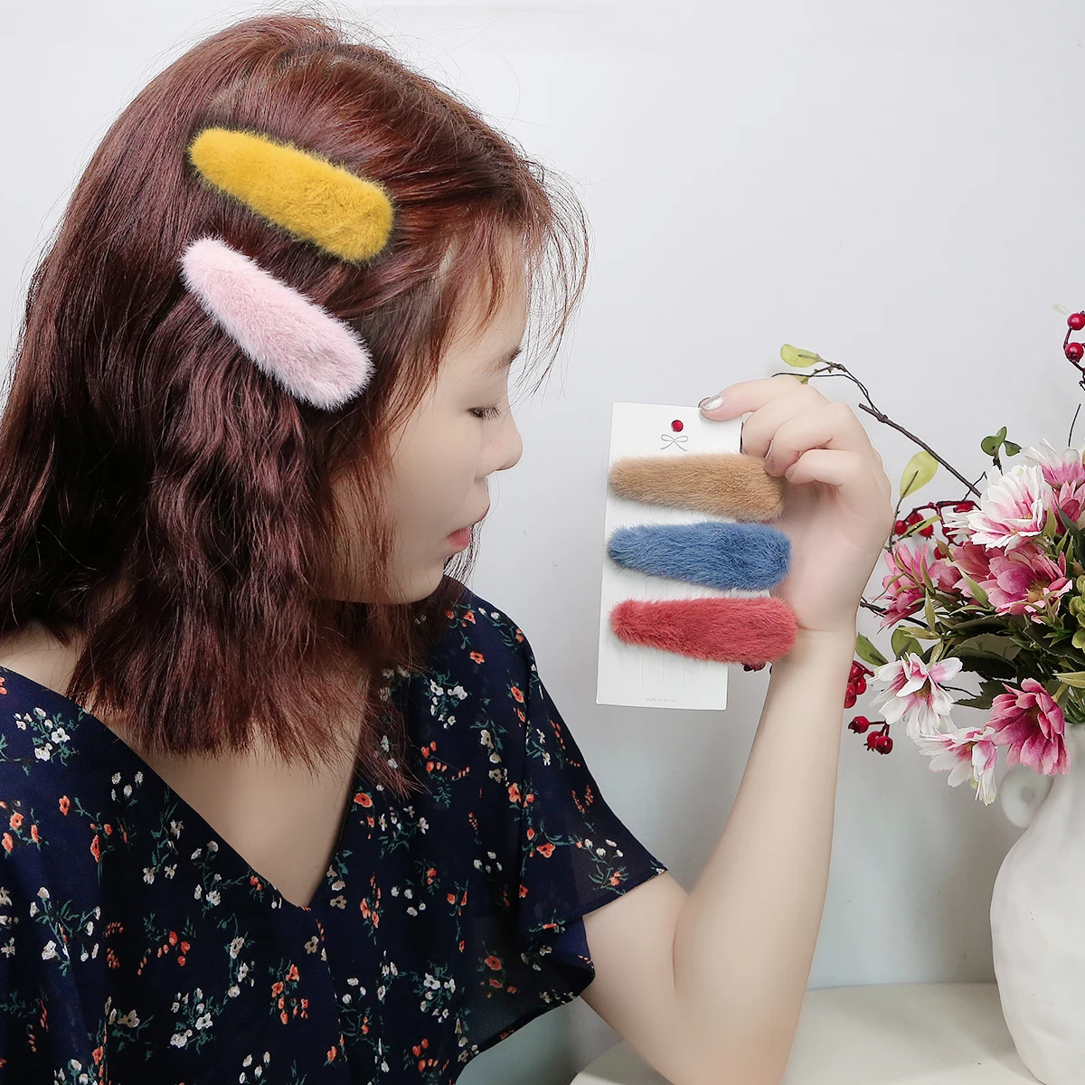 

Winter Cute Warm Imitation Faux Wool BB Hair Clips Barrette Accessories For Women Girls Hairpins Headwear