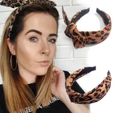 Flatfoosie, новинка, зимняя леопардовая повязка на голову с узлом, высокое качество, повязка на голову с широким боковым крестиком для девочек, головной убор, тюрбан